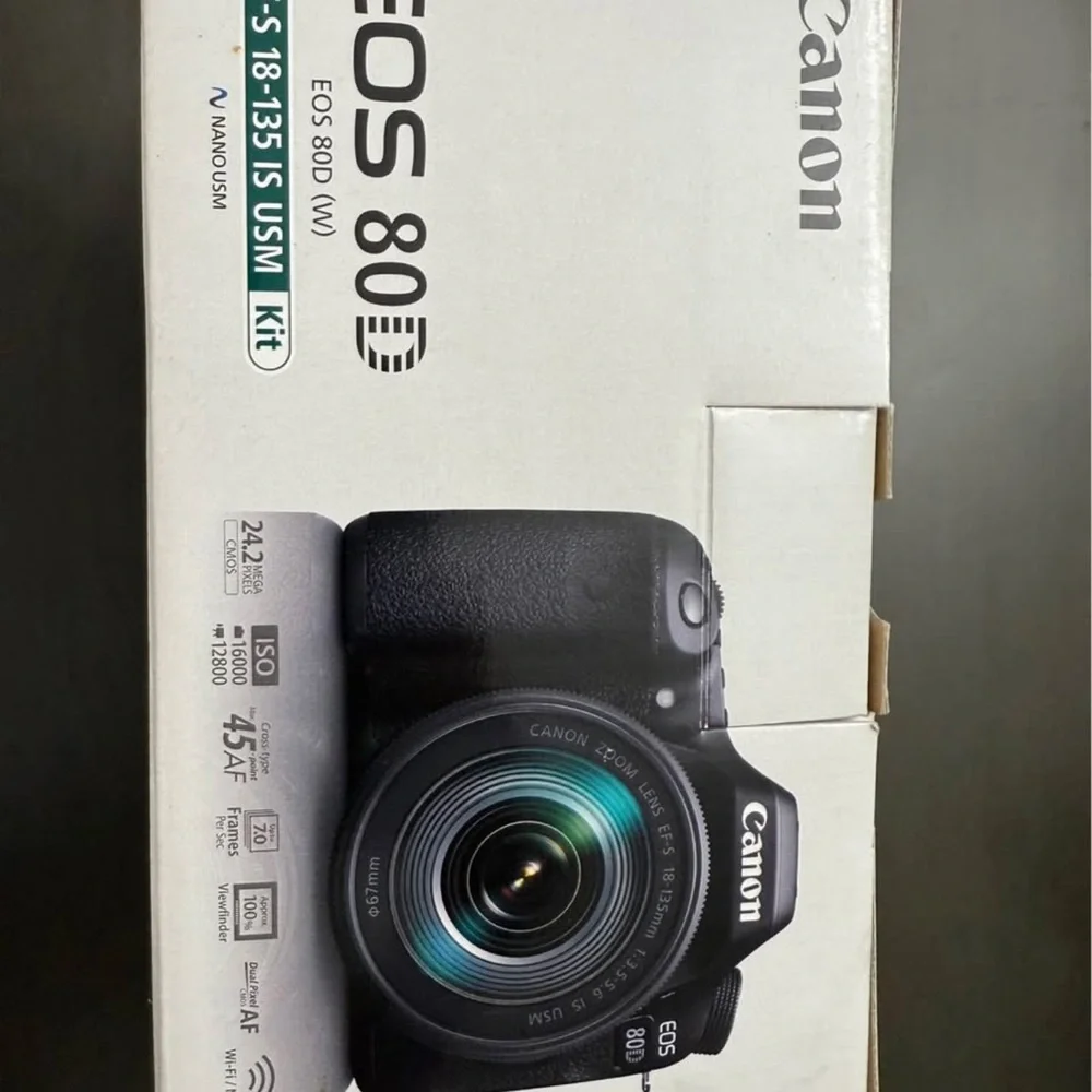 Canon EOS 80D Black Digital Camera with Lens